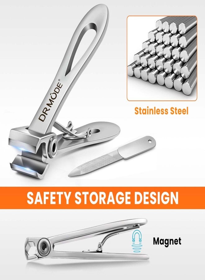 DRMODE Straight Nail Clippers for Thick Nails, Heavy Duty Large Toenail Clippers for Seniors with 17mm Wide Jaw Opening, Ultra Sharp Stainless Steel Toe Nail Clippers Cutter for Men with File - Image 5